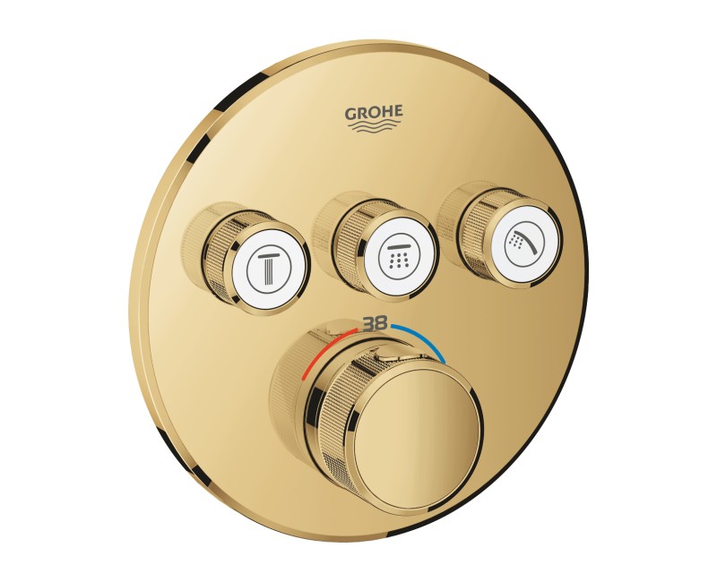 Vannas / Dušas maisītājs Grohe Grohtherm SmartControl iebūvējams 3 izvadi, Cool Sunrise  29121GL0