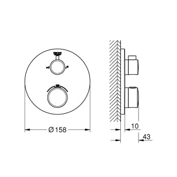 Смеситель для ванны/душа Grohe Grohtherm с термостатом, хром 24077000