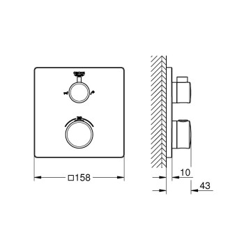 Vannas / Dušas maisītājs Grohe Grohtherm ar termostatu, hromēts 24080000