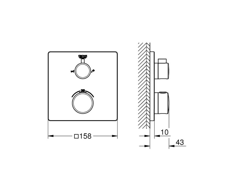 Vannas / Dušas maisītājs Grohe Grohtherm ar termostatu, hromēts 24080000