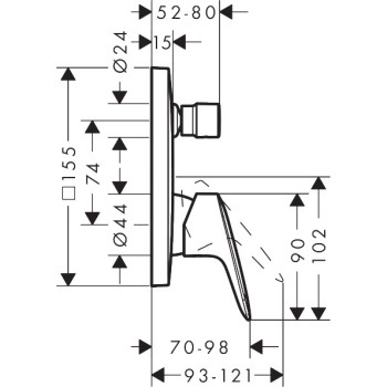 Vannas / Dušas maisītājs Hansgrohe Logis iebūvējams Melns Matēts 71405670