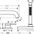 Vannas / Dušas maisītājs Hansgrohe Tecturis S  uz vannas malas ar sBox 73447670 Melns Matēts