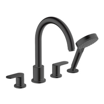 Смеситель для ванны/душа Hansgrohe Vernis Blend на ободке ванны 71456670 Черный матовый