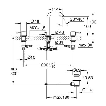 Vannas istabas izlietnes maisītājs Grohe Essence iebūvējams Warm Sunset 20296DA1