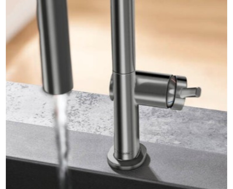 Virtuvinis kranas Hansgrohe Talis M 54 210 su ištraukiamu antgaliu+sBox 2 srauto režimai 72801340 Brushed Black Chrome