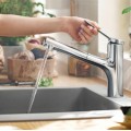 Смеситель для кухни Hansgrohe Zesis M33 150 EcoSmart 2jet выдвижная головка 74810000 Хром