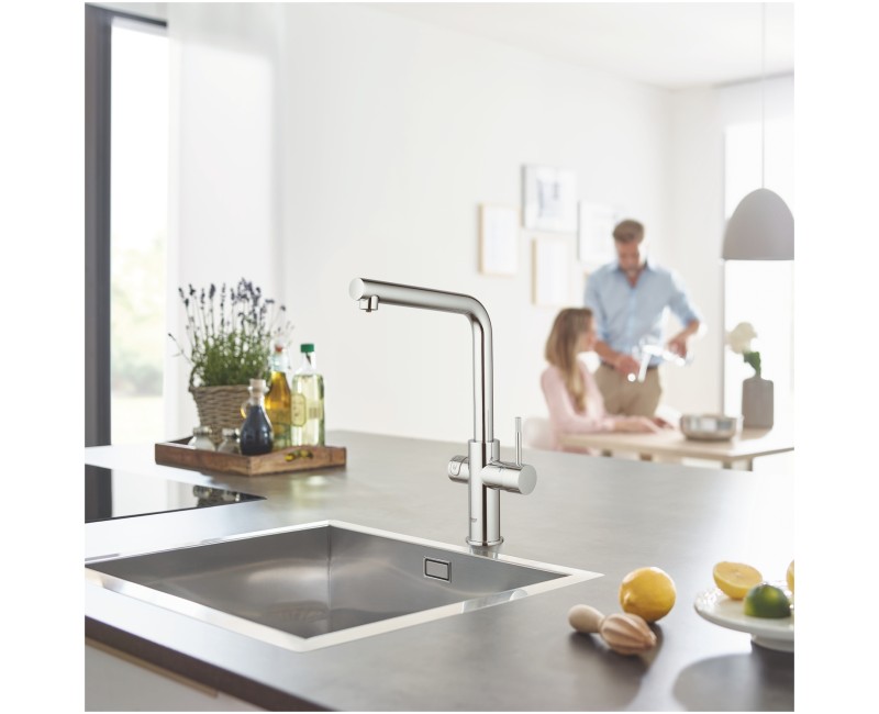 Virtuvinis maišytuvas Grohe Blue Home su filtru Chromuotas 31454001