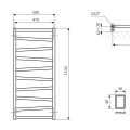 Dvieļu žāvētājs / Radiators Sapho Zig 50x133 cm, 490W, antracīts ZG513A