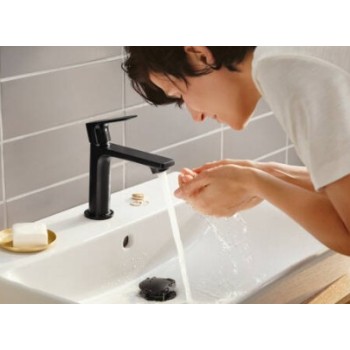 Vonios kriauklės maišytuvas Hansgrohe Rebris E 80 CoolStart su pop up išleidimu 72585670 juodas matinė