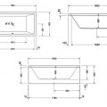 Vanna Duravit Starck, 180x90cm, akrils, balts 700052000000000