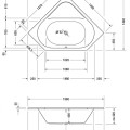 Duravit D-Code vonia, 140x140cm, akrilas, balta 700137000000000