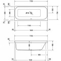 Ванна Duravit Happy D.2, 170x75см, акрил, правая, белая 700313000000000
