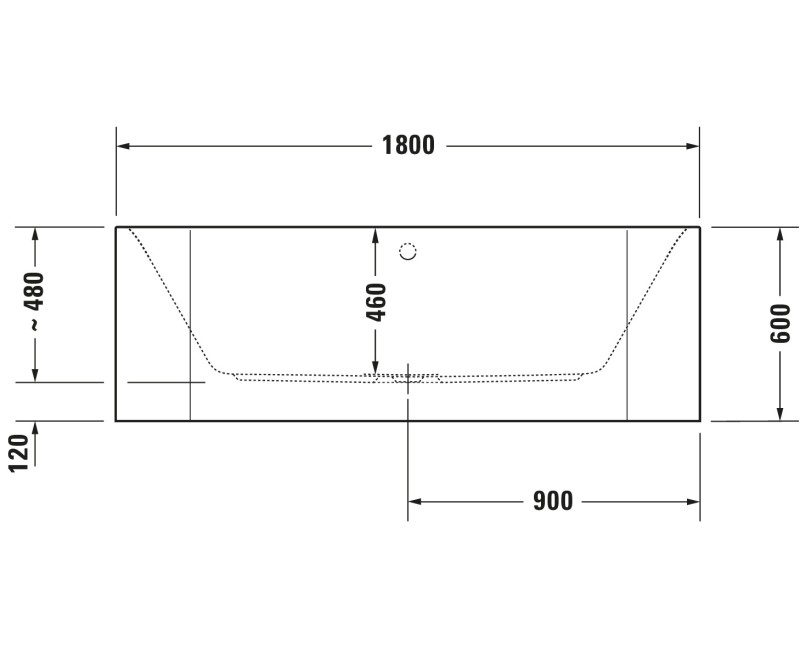 Vanna Duravit Happy D.2, 180x80cm, akrils, balts 700318000000000