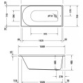 Vanna Duravit D-Neo, 150x75cm, akrilas, balta 700471000000000