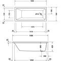 Taisnstūrio vonia Duravit Duravit No.1, 160x70cm, akrilas, balta 700488000000000