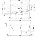 Ванна Duravit No.1, 160x85см, акрил, белая 700506000000000