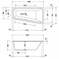 Vanna Duravit Duravit No.1, 160x85cm, akrils, balts 700507000000000