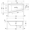 Ванна Duravit No.1, 170x100см, акрил, белая 700508000000000
