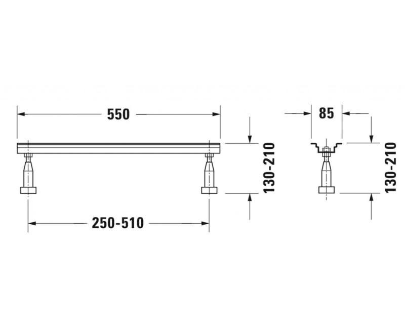 Vannas kājas Duravit, 2 gab., 130-210mm 790100000000000