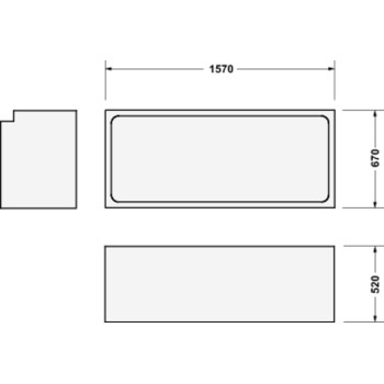 Vannas balsts Duravit D-Code 160x70cm, balts 790470000000000