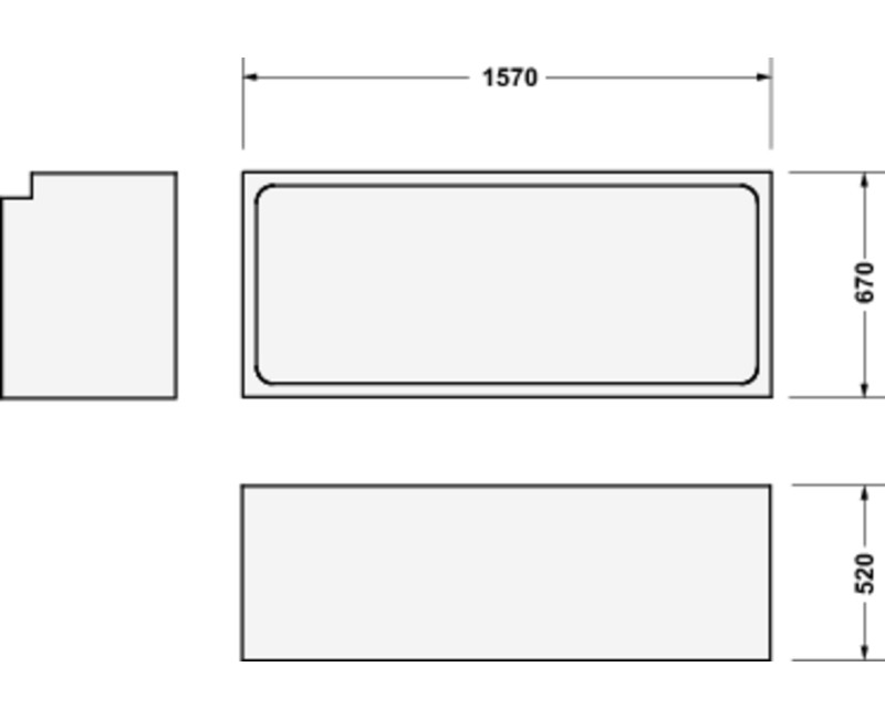 Vannas balsts Duravit D-Code 160x70cm, balts 790470000000000
