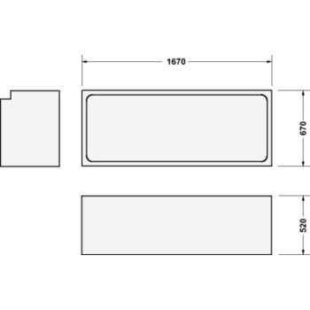 Vannas balsts Duravit D-Code 170x70cm, balts 790472000000000