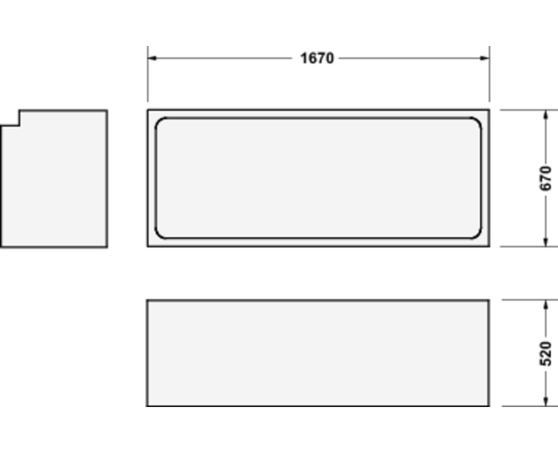 Vannas balsts Duravit D-Code 170x70cm, balts 790472000000000