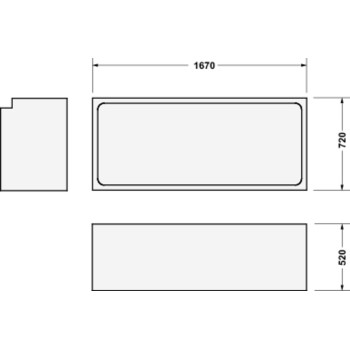 Vannas balsts Duravit D-Code, 170x75cm, balts 790473000000000