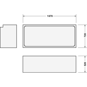 Vannas balsts Duravit D-Code, 170x75cm, balts 790474000000000