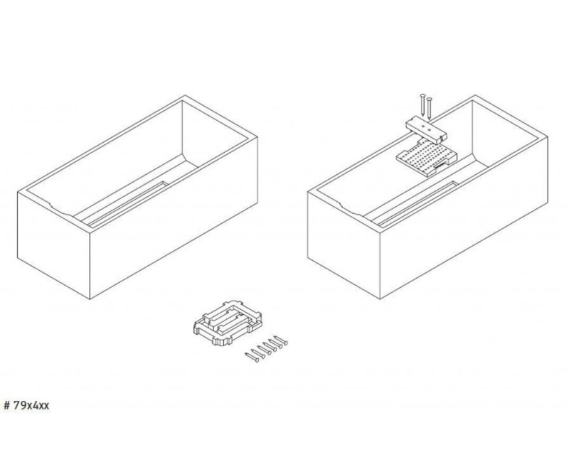 Опора для ванны Duravit D-Code, 177x77см, полистирол, белая 790475000000000