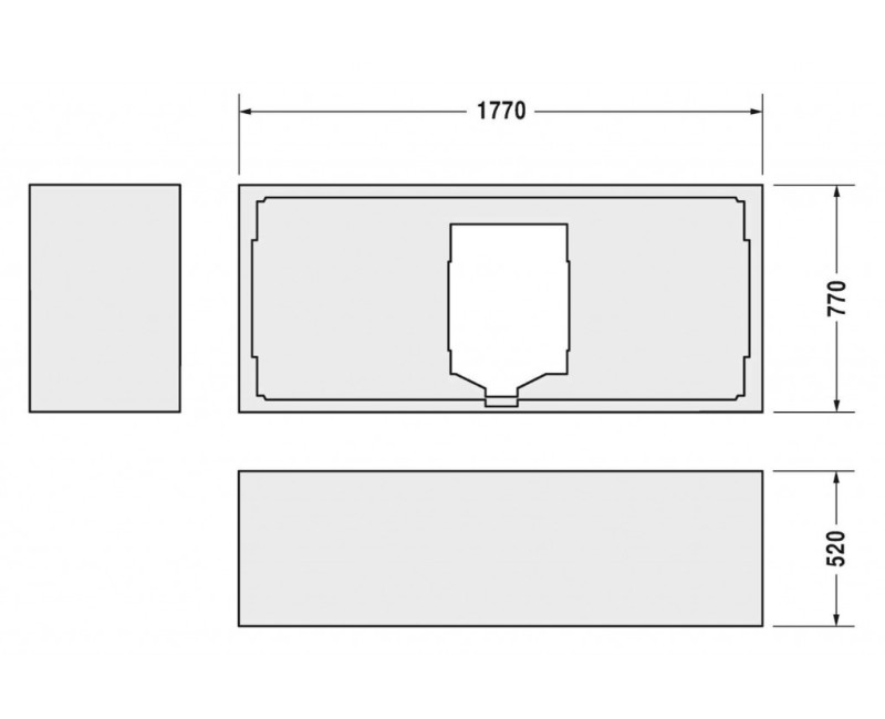 Опора для ванны Duravit D-Code, 177x77см, полистирол, белая 790475000000000