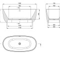 Отдельно стоящая ванна Deante Alpina Oval литой акрил 150x73см