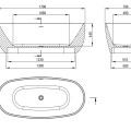 Отдельно стоящая ванна Deante Alpina Oval Cast литой акрил 170x79см