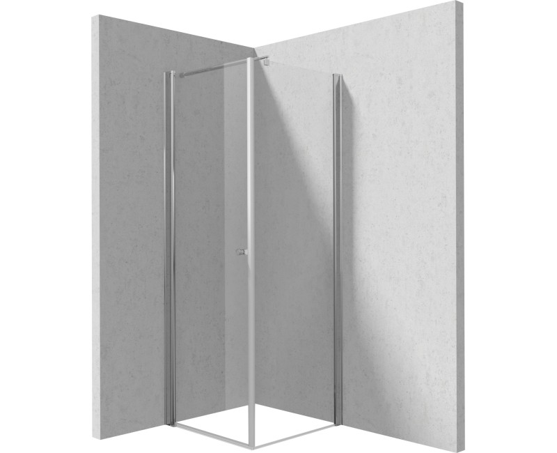 Dušas kabīne Deante KERRIA PLUS 90x90cm caurspīdīgs stikls, Hromēti profili