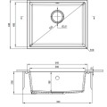 Virtuves izlietne Deante CORDA 550x460x204mm, pabūvējama Metāliskts Grafīts
