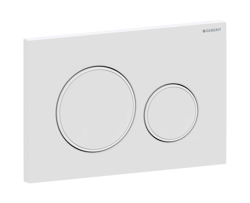 Кнопка для монтажной рамки Geberit Sigma20 New, 246x164 мм, белый/белый матовый