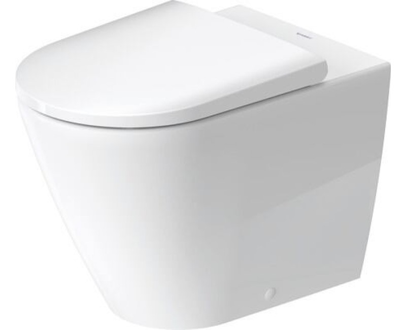 Tualetes pods Duravit D-Neo Rimless, ar vāku QR/SC, 370x580 mm, balts