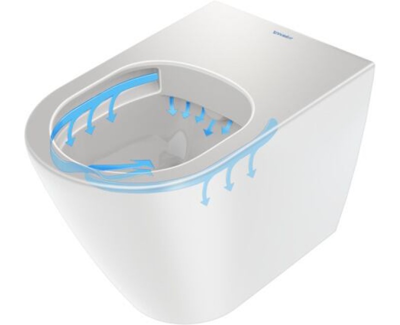 Tualetes pods Duravit D-Neo Rimless, ar vāku QR/SC, 370x580 mm, balts