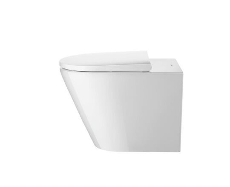 Tualetes pods Duravit D-Neo Rimless, ar vāku QR/SC, 370x580 mm, balts