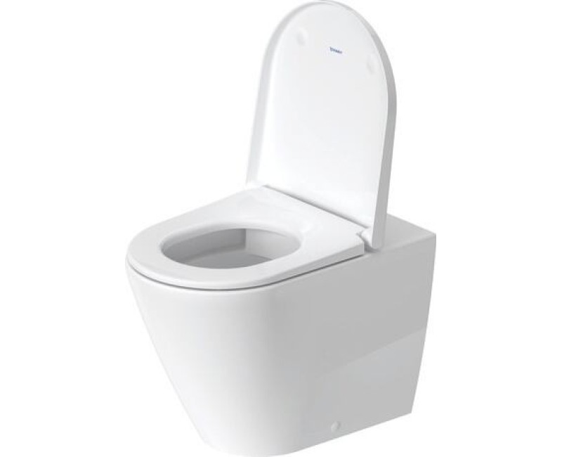 Tualetes pods Duravit D-Neo Rimless, ar vāku QR/SC, 370x580 mm, balts