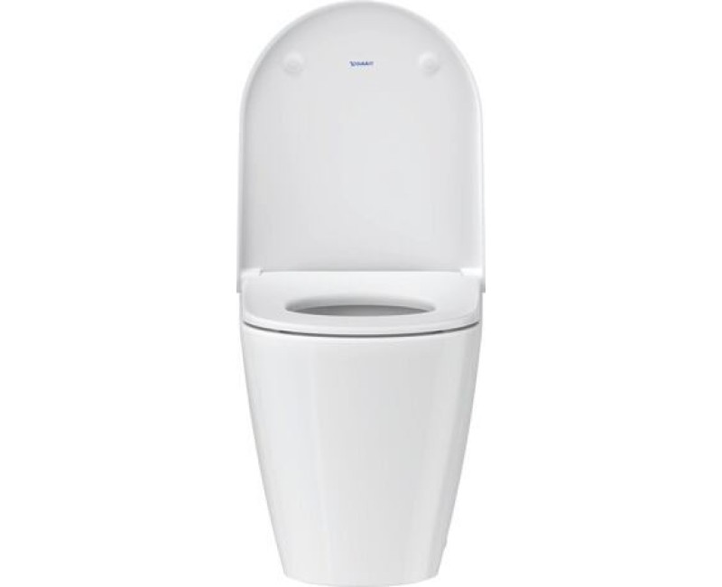 Tualetes pods Duravit D-Neo Rimless, ar vāku QR/SC, 370x580 mm, balts