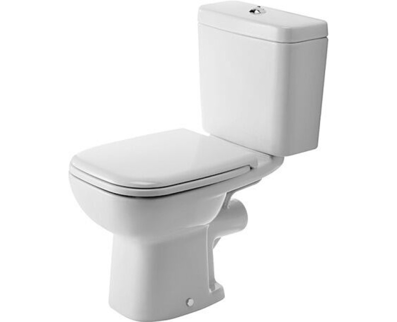 Tualetes pods apakša Duravit D-Code, 355x650 mm, horizontāls izvads, bez vāka, balta