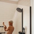 Dušas sistēma Hansgrohe Pulsify 260 2 jet ar termostatu ShowerTablet Select 400, matēta melna