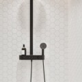 Dušas sistēma Hansgrohe Pulsify 260 2 jet ar termostatu ShowerTablet Select 400, matēta melna