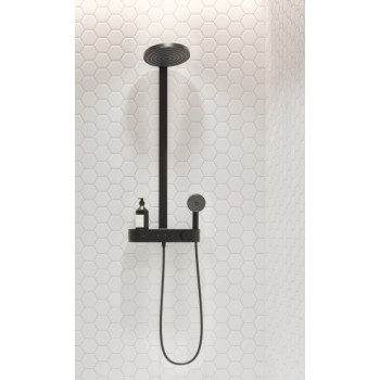 Dušo sistema Hansgrohe Pulsify 260 2 jet su termostatu ShowerTablet Select 400, matinė juoda