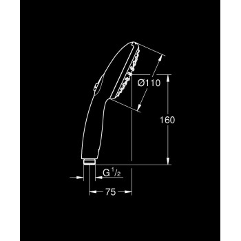 Dušas klausule Grohe Tempesta 110 II, d=110 mm, hroms/balts