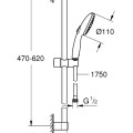 Dušas komplekts Grohe Tempesta 110, 600 mm, matēts melns