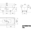 Ванна Kaldewei Asymmetric Duo, 1800x900 мм, белая сталь ECF