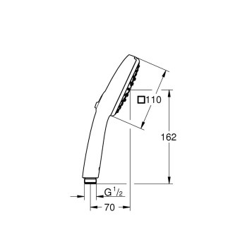 Dušas klausule Grohe Tempesta Cube 110 III, d=110 mm, hroms/balts