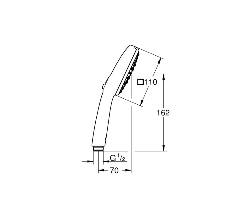 Rokas duša Grohe  Tempesta Cube 110 III, d=110 mm, hroms/balts